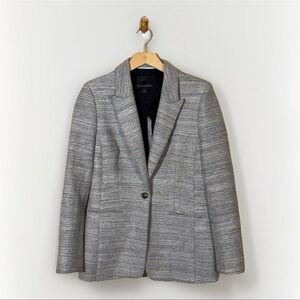 Banana Republic Women’s 6 Blazer Wool Single Button Boucle Light Gray NWOT